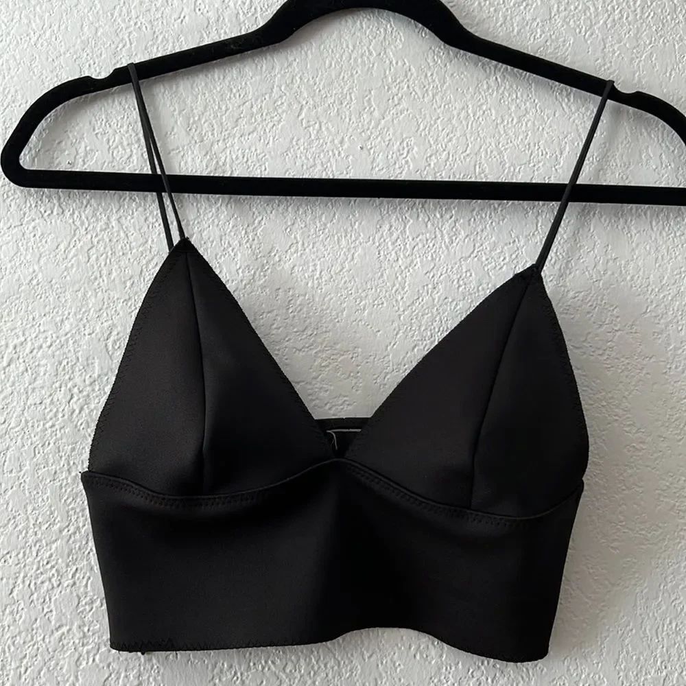Zara black stretch bralette crop top S